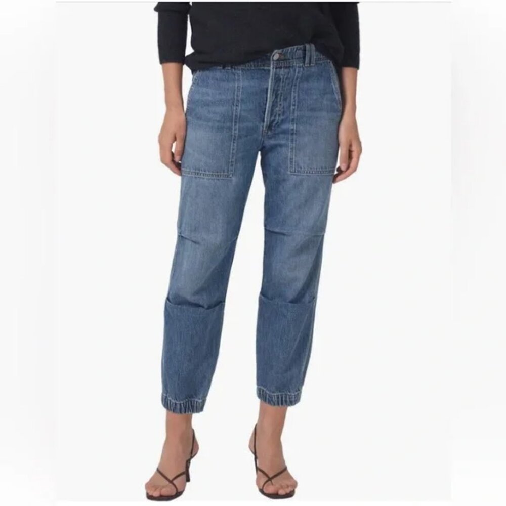 CITIZENS OF HUMANITY Agni Jeans Womens 27 Blue Utility Tapered High Rise Denim